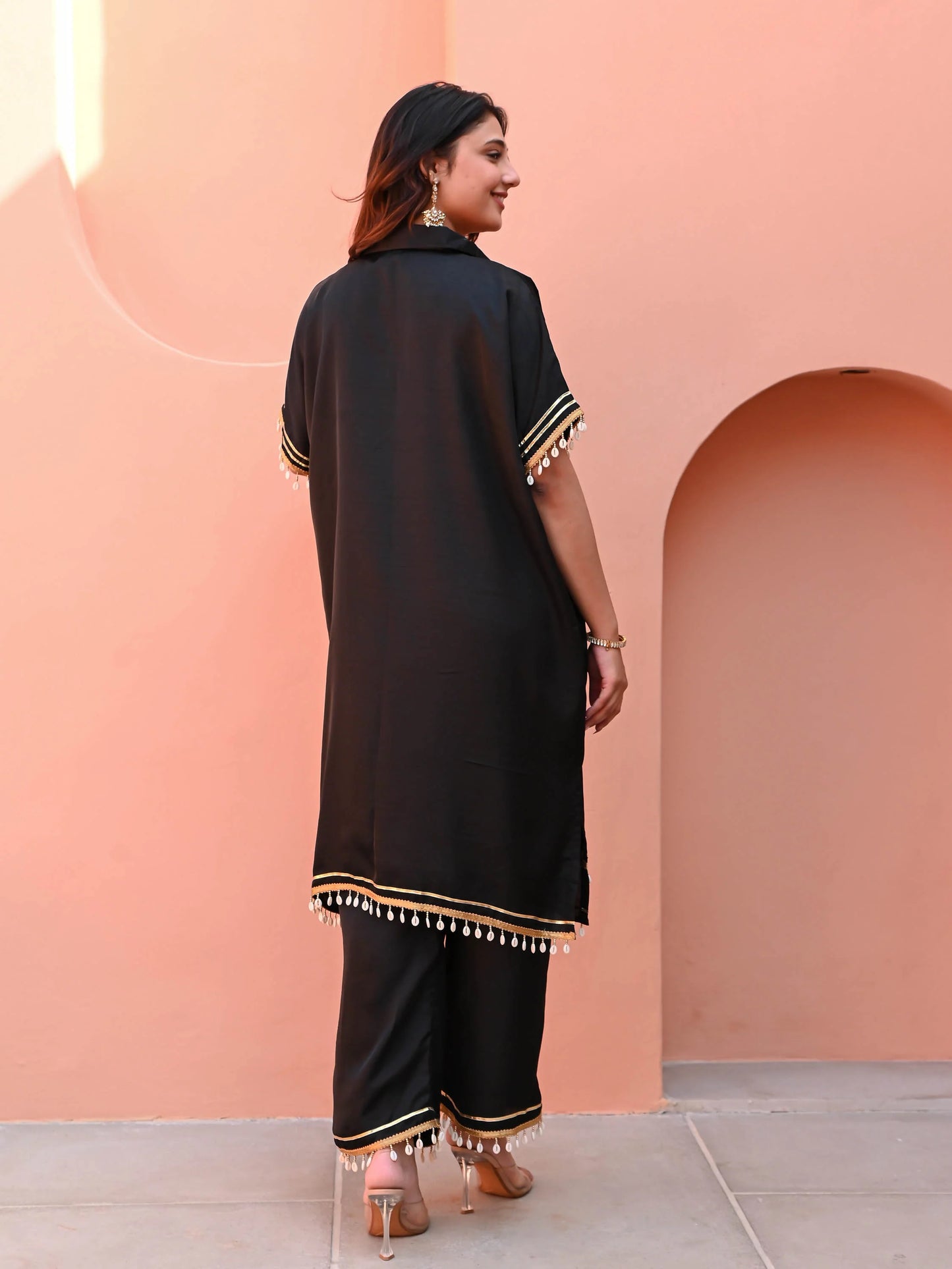 Kavya Classic Black Cotton Co-ord with Gota Accents