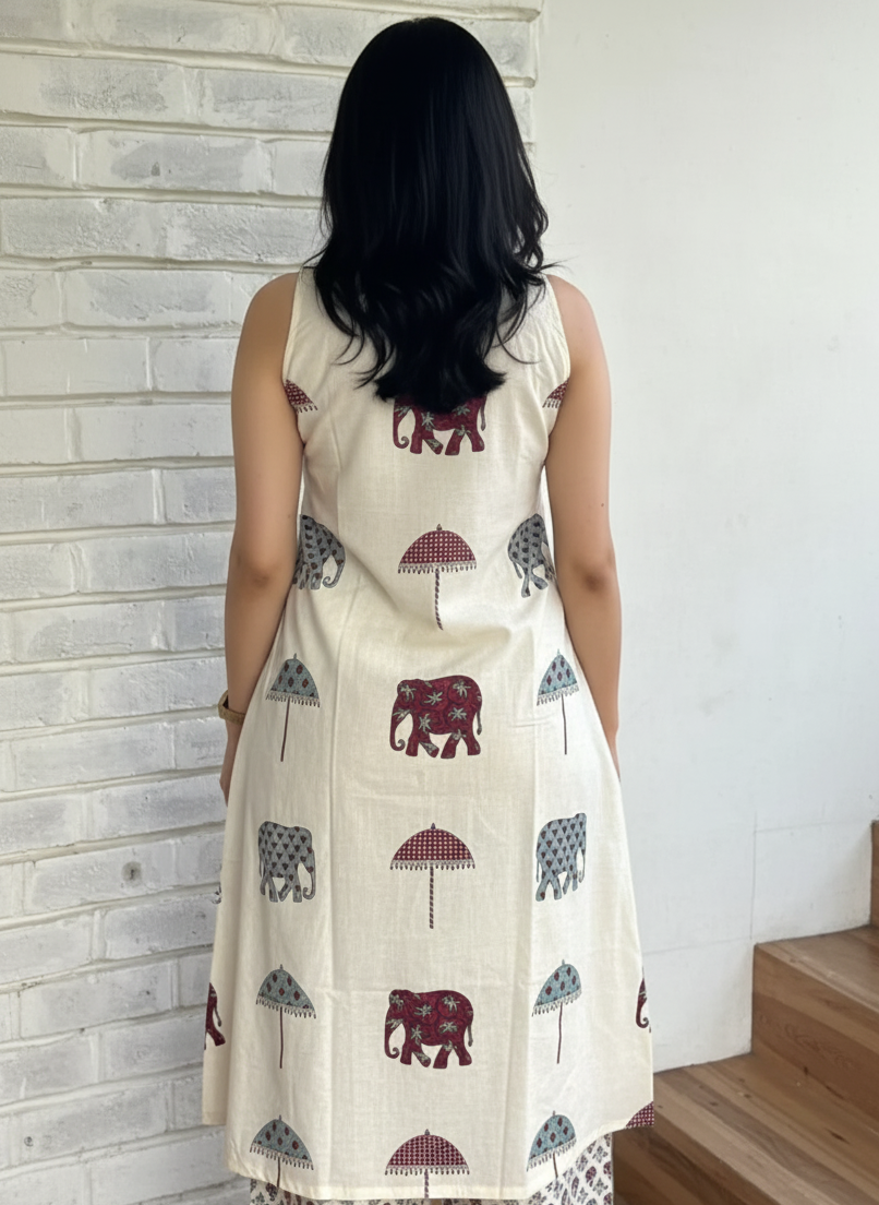 "Gaja" - Handblock Print Cotton Co-ord Set