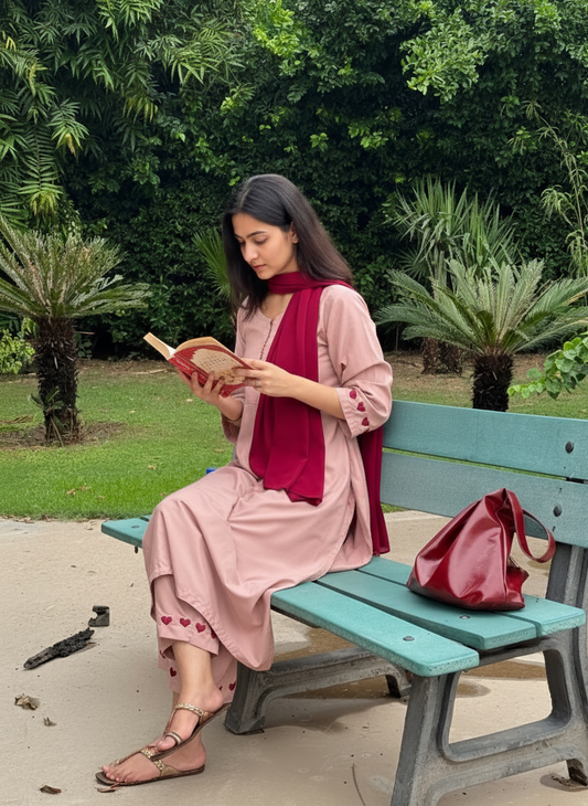 Blush Harmony – Luxury Kurta Pant Set