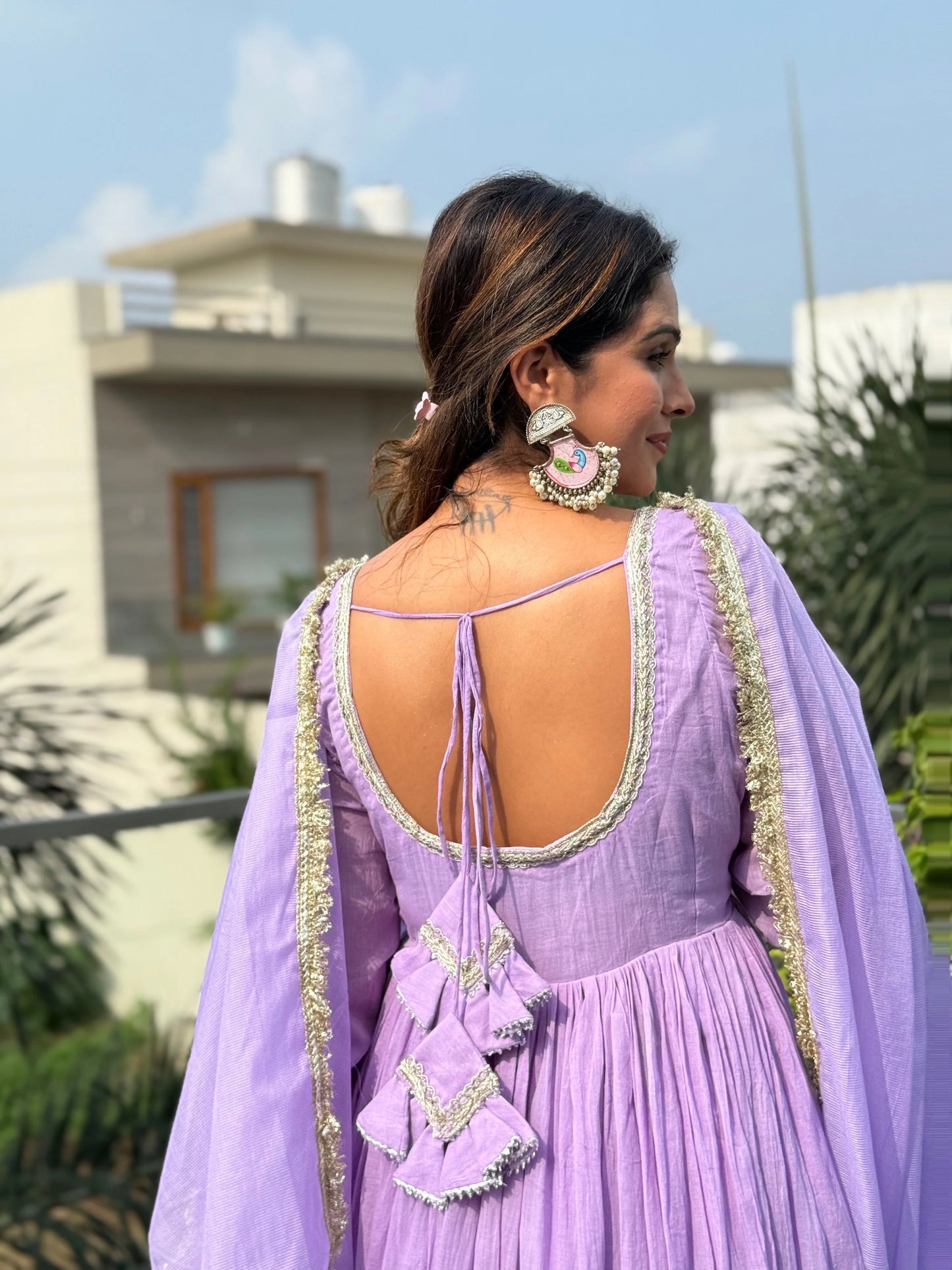 Aarohi Heritage Mulmul Anarkali Suit Set