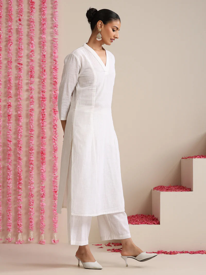 Neerja Ivory Grace – Cotton Slub Kurta Set