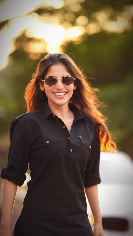 The Dhurandhar Black Short Kurta Set | A Dhirai Essential