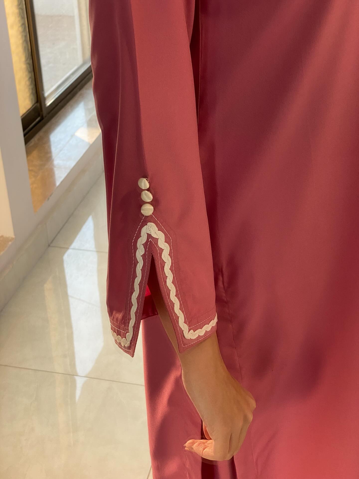 "Zaira" — Mauve Pink Premium Rayon Co-ord Set with Scalloped Lace Detailing