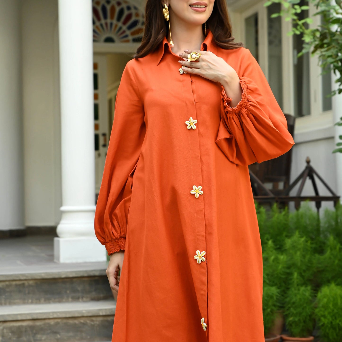 Amaira Rust Cotton Flex Co-ord Set