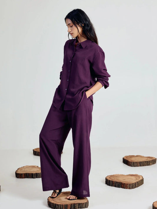 Premium Cotton Linen Blend Shirt & Pant Coord Set