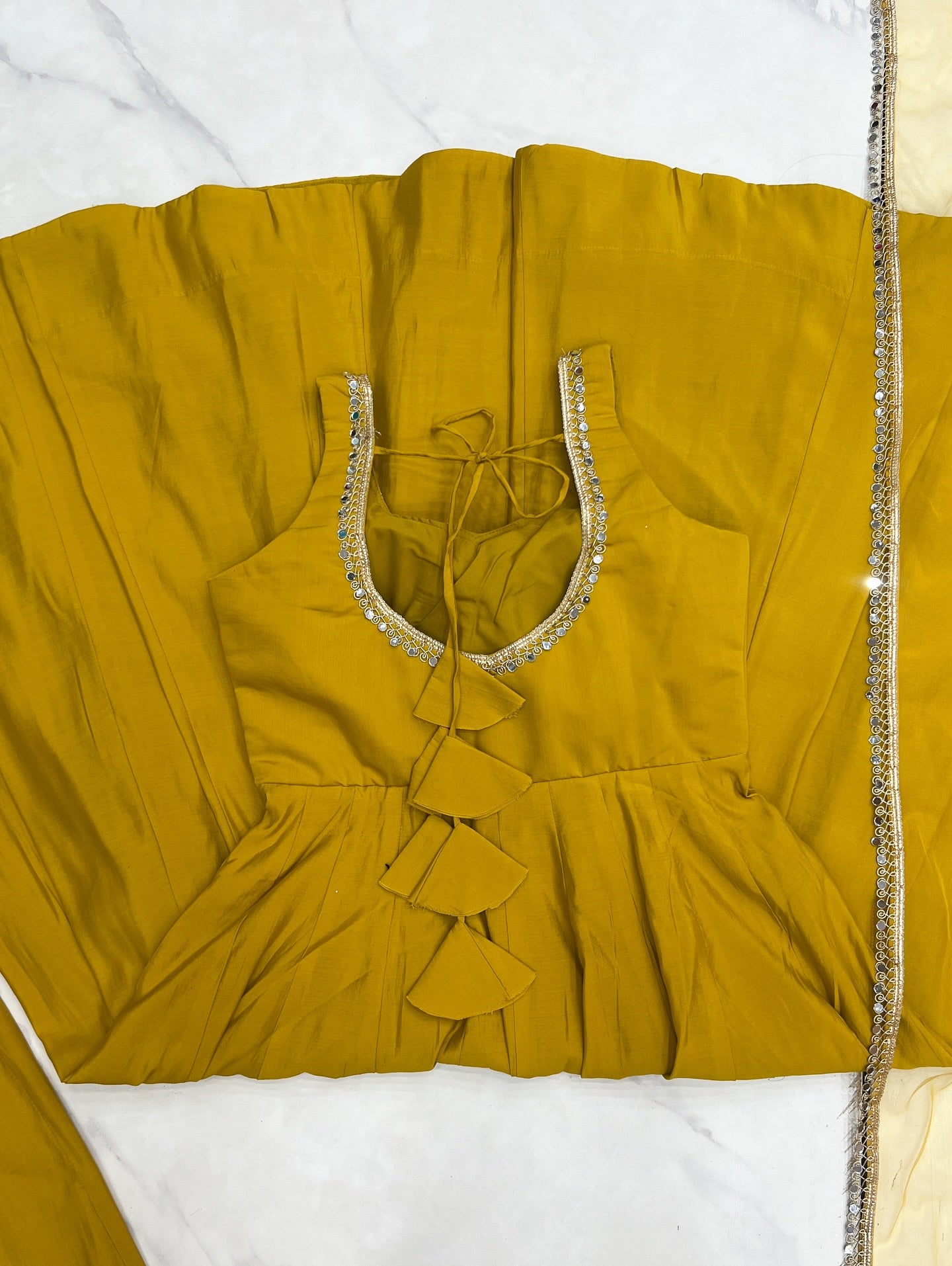 Kanira Mustard Yellow Chanderi Cotton Suit Set