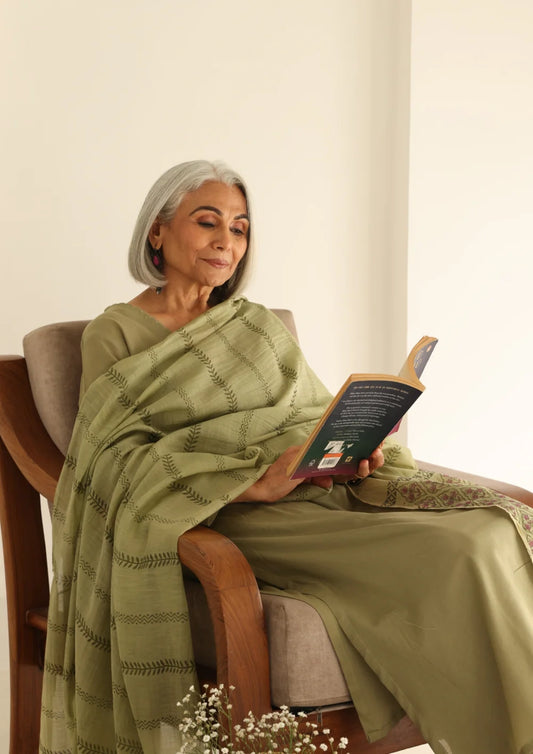 "Vritika" - Handblock Printed Premium Cotton Suit Set