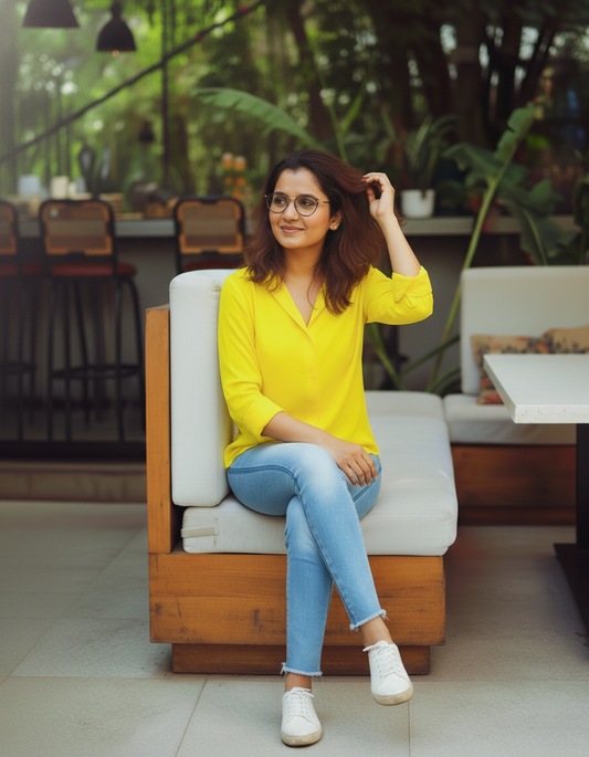 "Tarang" - Rayon Button-Down Fusion Shirt