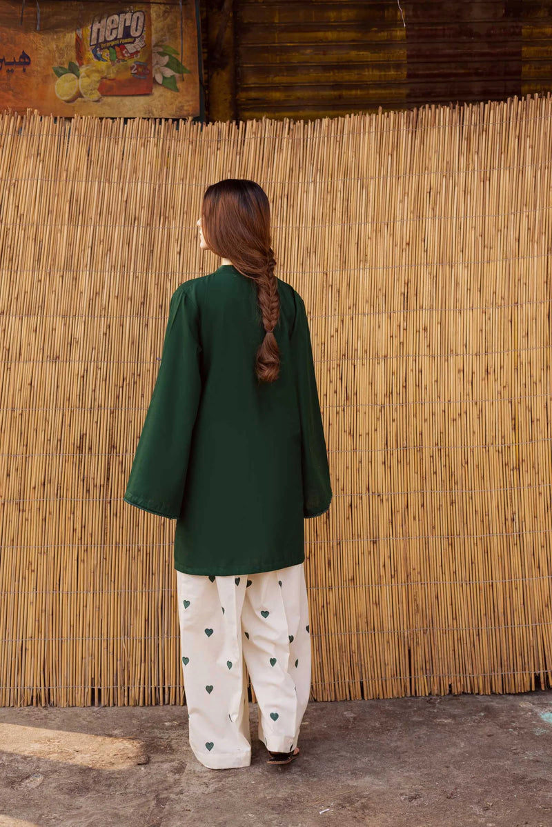 "Hridaya" - Rust Earth Rayon Tunic & Heart-Motif Palazzo Set