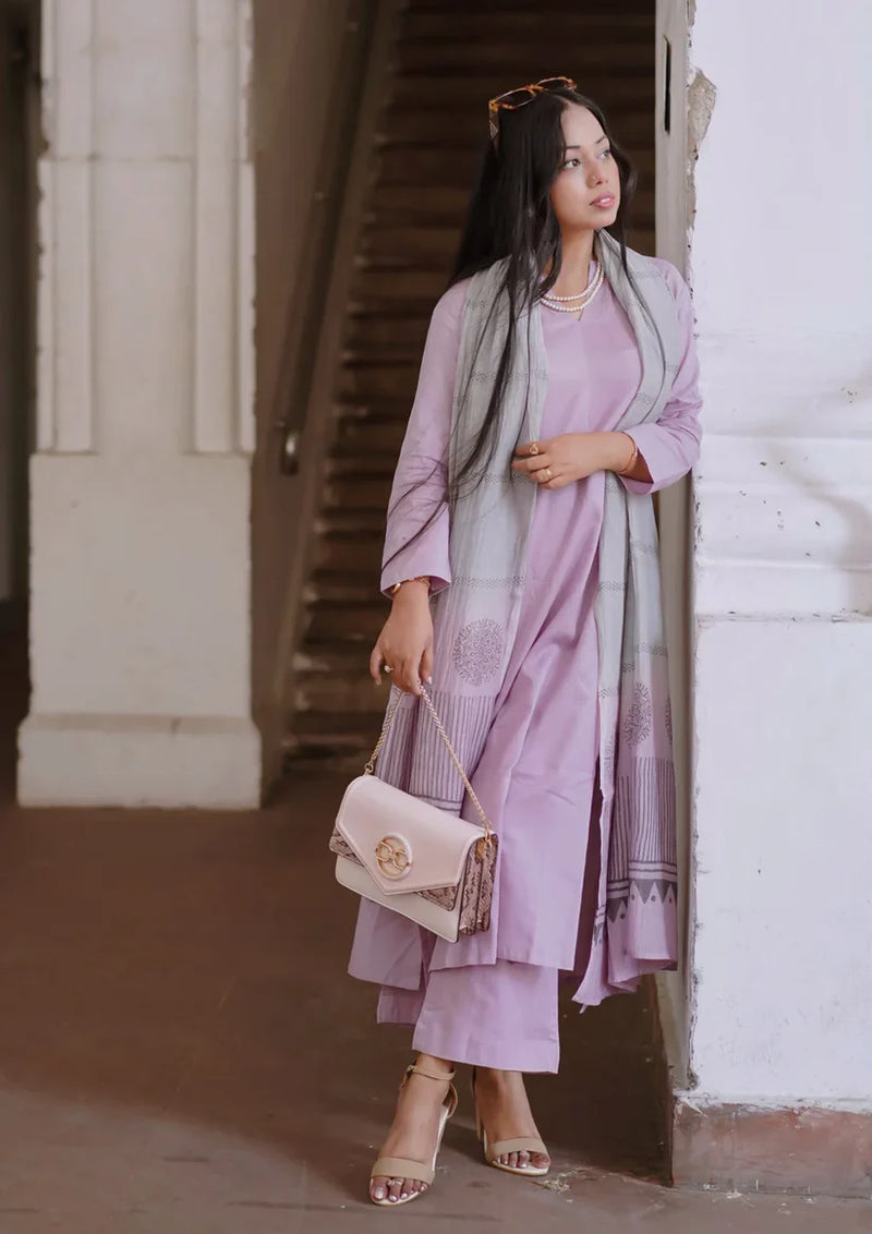 "Vritika" - Handblock Printed Premium Cotton Suit Set
