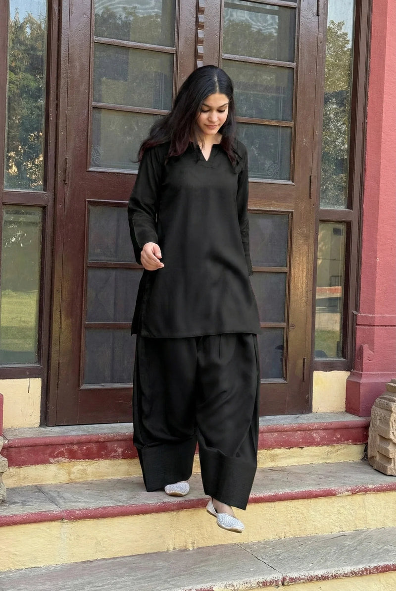 Raahi Rayon Farshi Salwar Kurta Set for Women | Soft Flowing Relaxed Fit Ethnic Co-ord Set