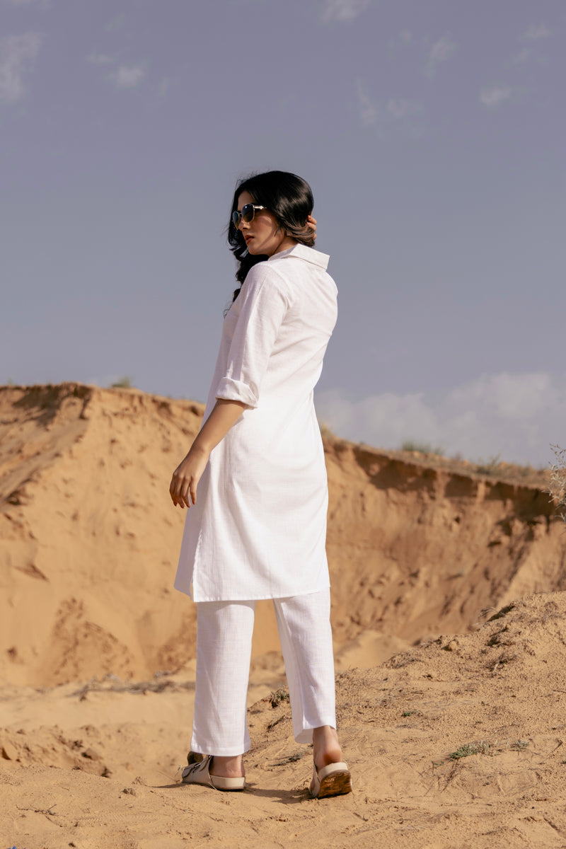 SAVYA Airy Linen Kurta Co-ord Set for Women | Kurta Pant Set | Dhirai
