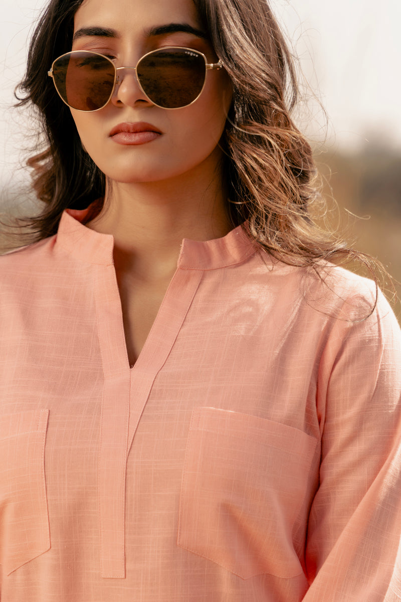 ANAYA Airy Linen Co-ord Set for Women | Relaxed Kurta Style Top & Pant Set | Dhirai