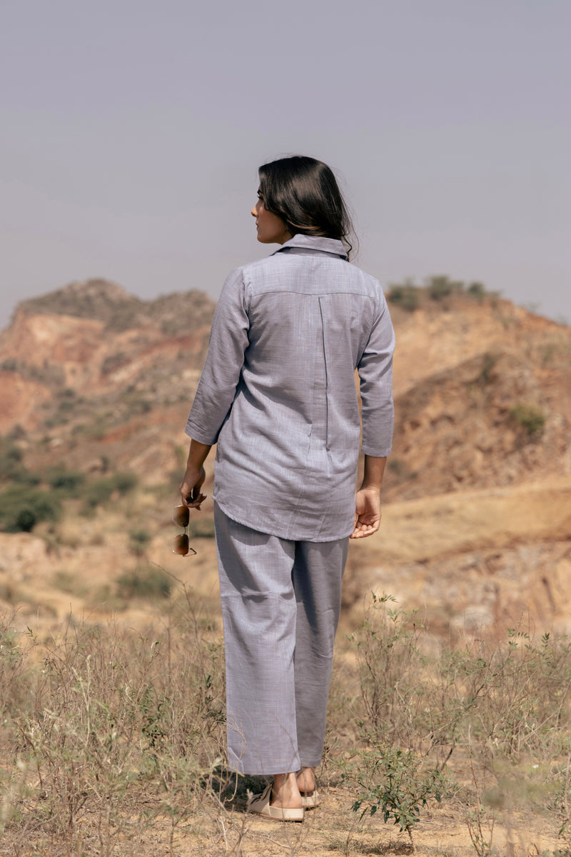 SAAKSHI Patch Embroidered Airy Linen Co-ord Set for Women | Shirt & Pant Set | Dhirai