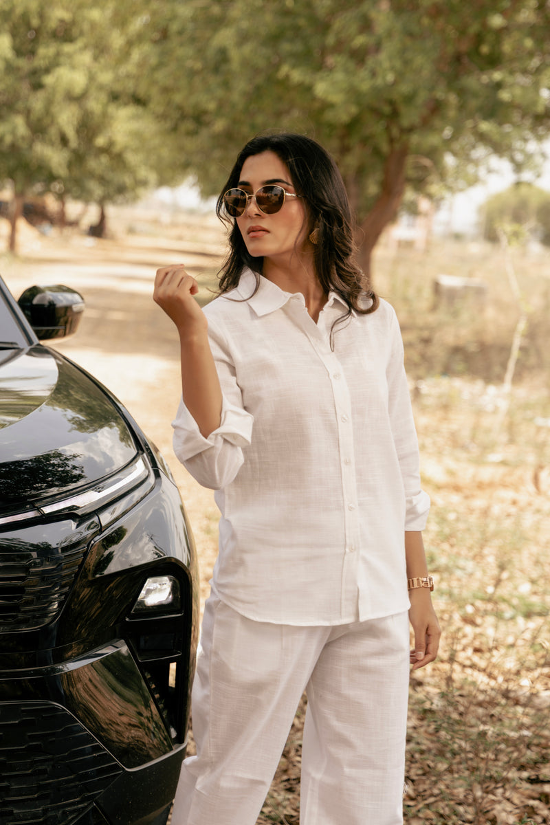 VAIRA Airy Linen Everyday Co-ord Set | Women's Shirt and Pant