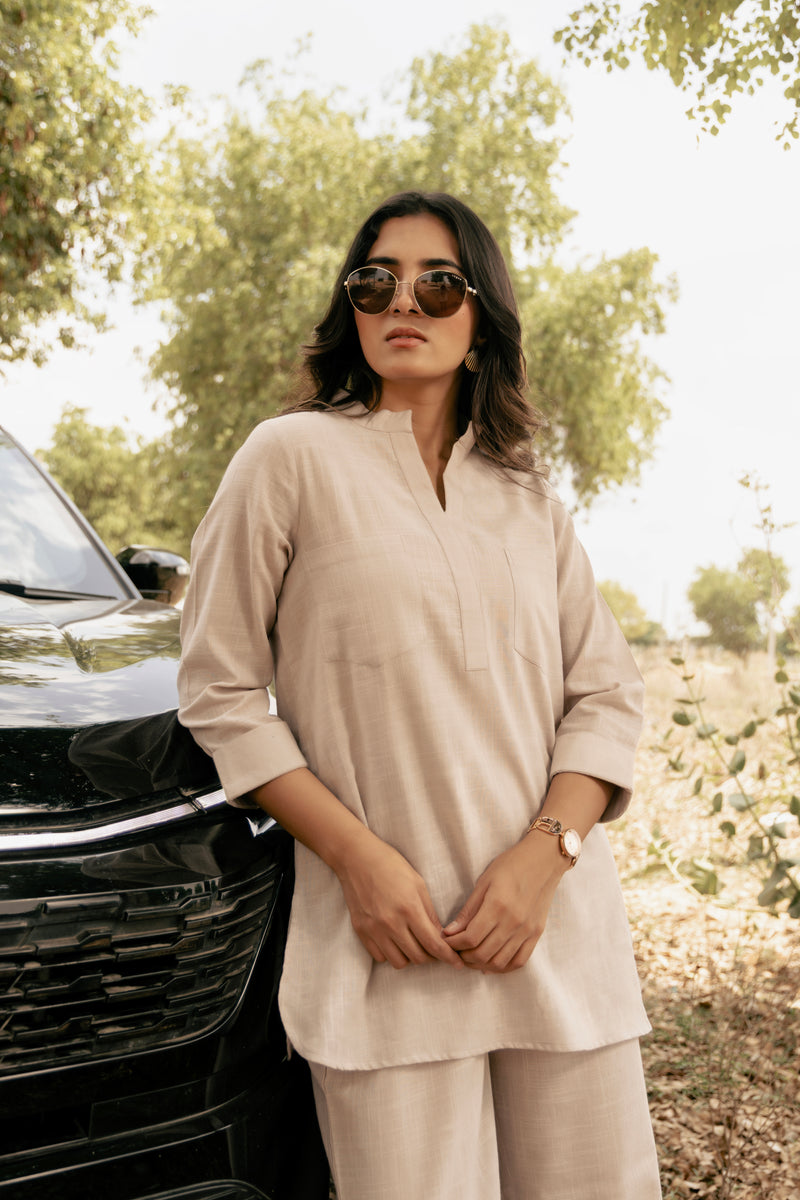 ANAYA Airy Linen Co-ord Set for Women | Relaxed Kurta Style Top & Pant Set | Dhirai