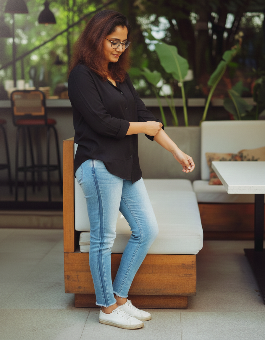 "Tarang" - Rayon Button-Down Fusion Shirt