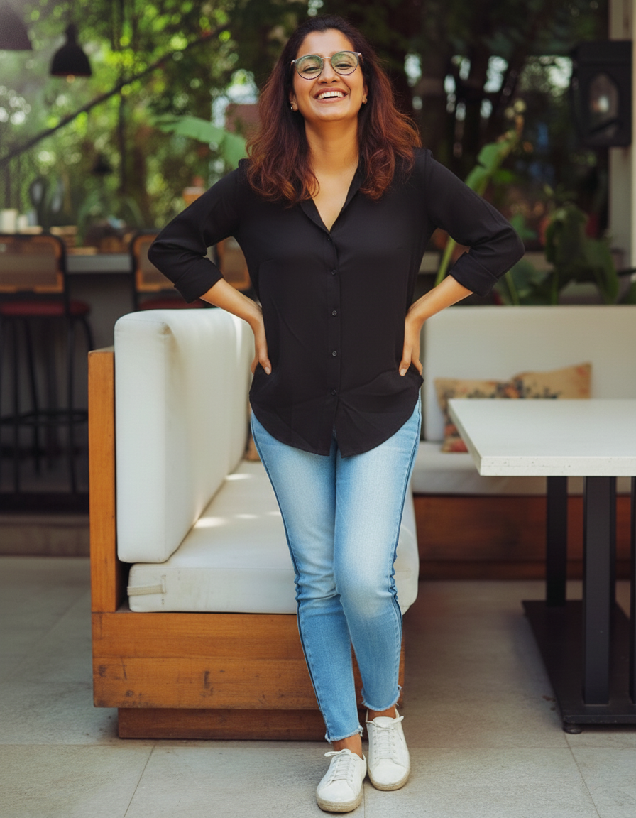 "Tarang" - Rayon Button-Down Fusion Shirt