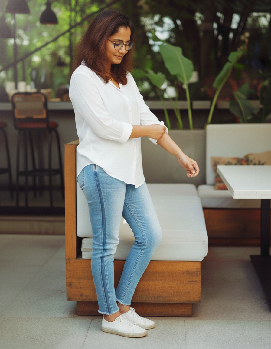 "Tarang" - Rayon Button-Down Fusion Shirt