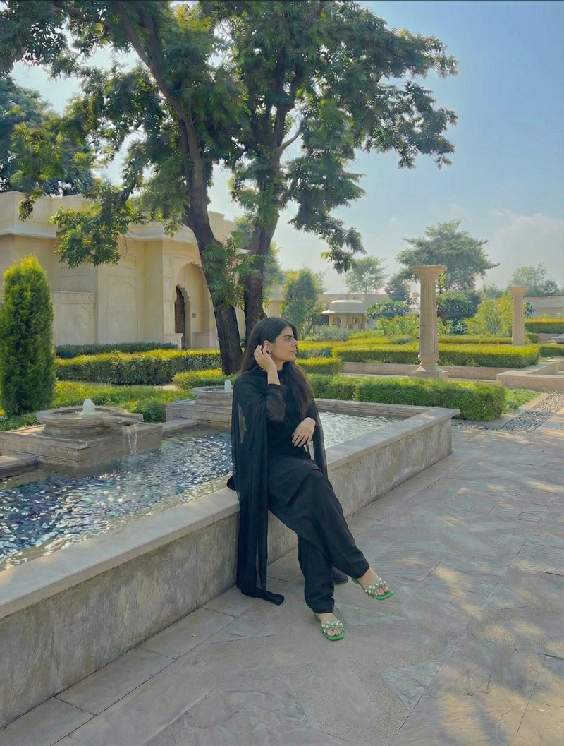 "TAMASI" – Classic Black Georgette Kurta, Churidar, & Dupatta Set