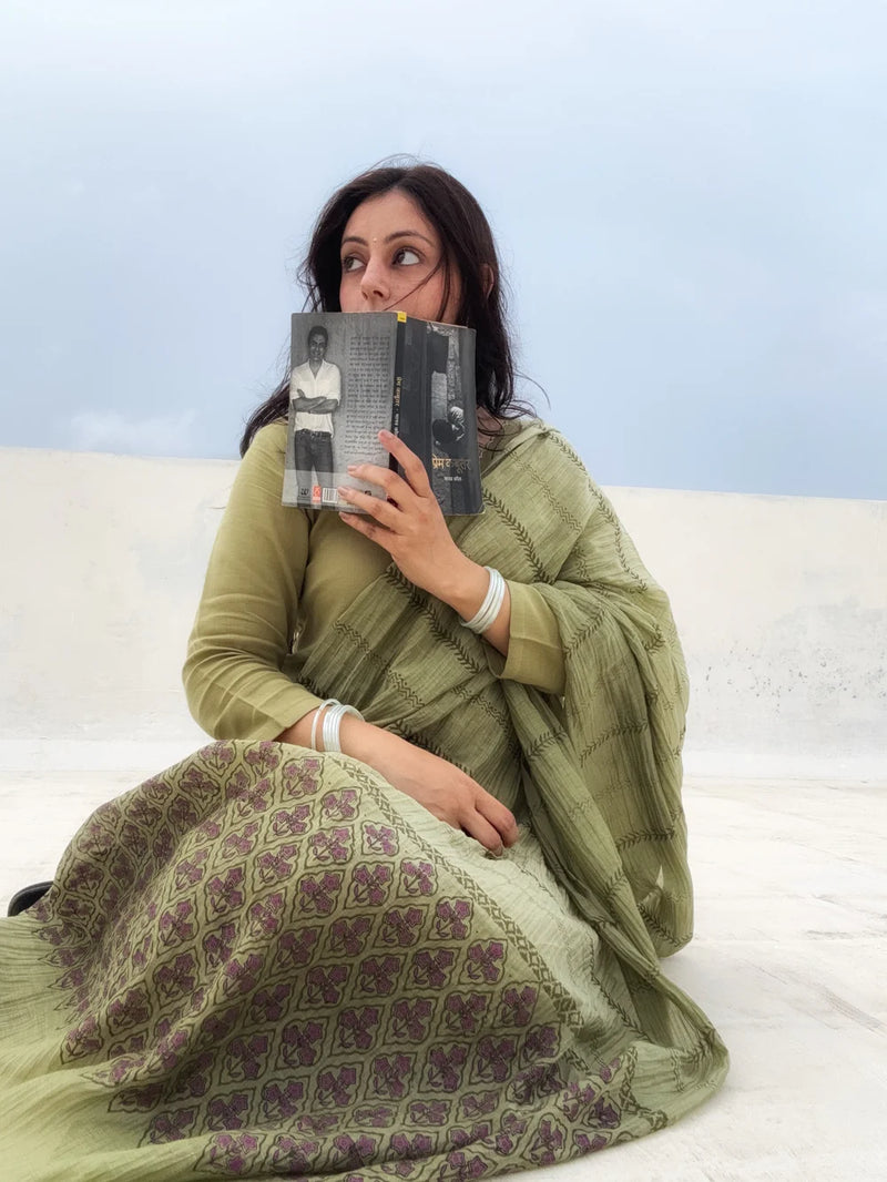 "Vritika" - Handblock Printed Premium Cotton Suit Set