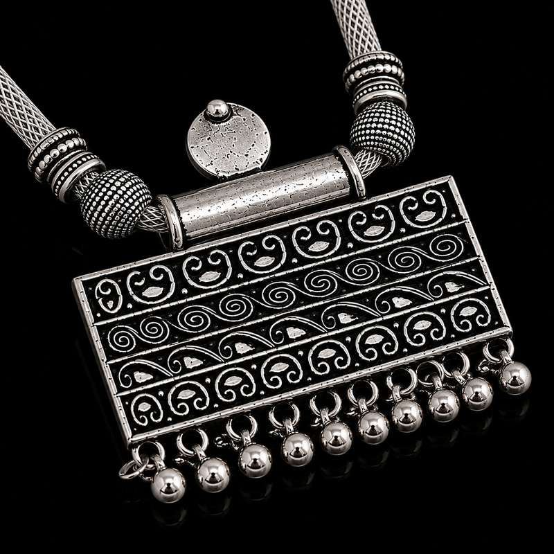 "Chaandrika" Oxidised Necklace| DHIRAI