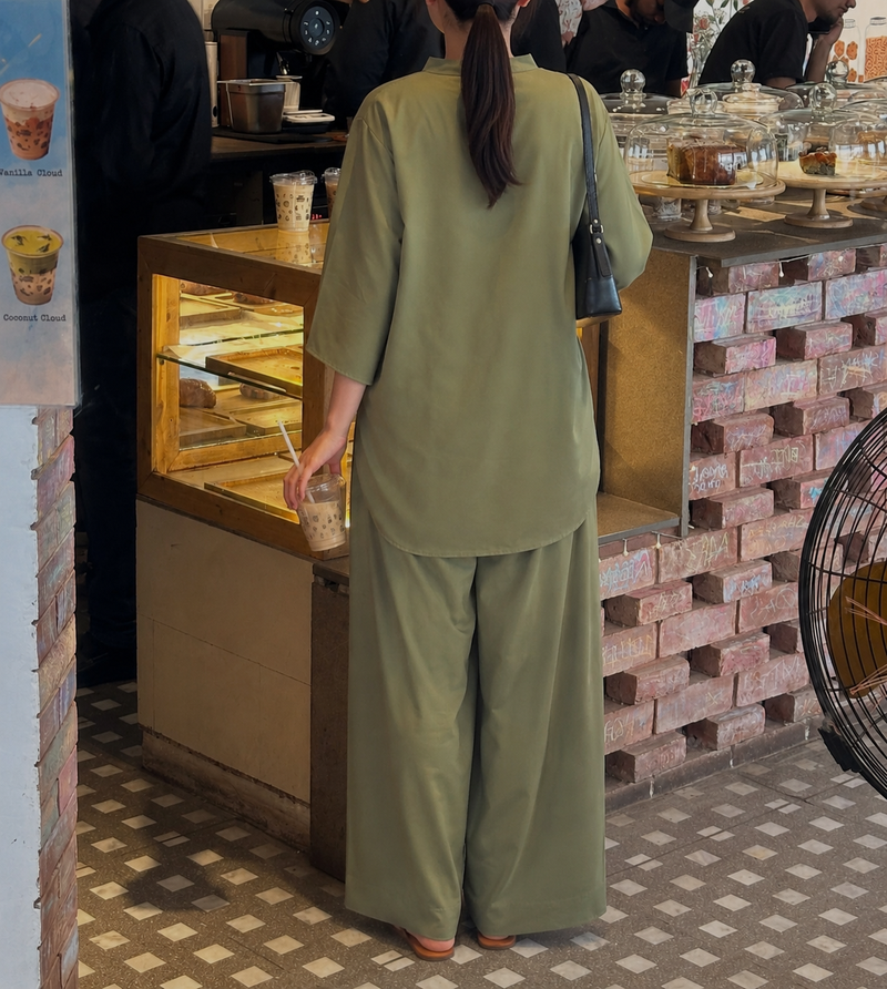 Sage Aura cotton Kurta Set | DHIRAI