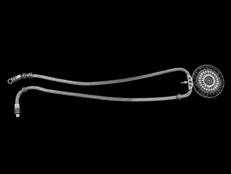 Mechanical hose and nozzle on a black background