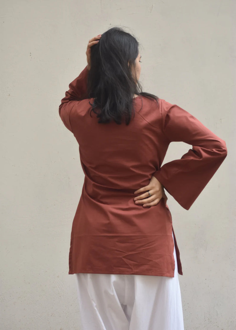 "Seerat" — Premium Cotton V-Neck Kurti & Salwar Coord Set