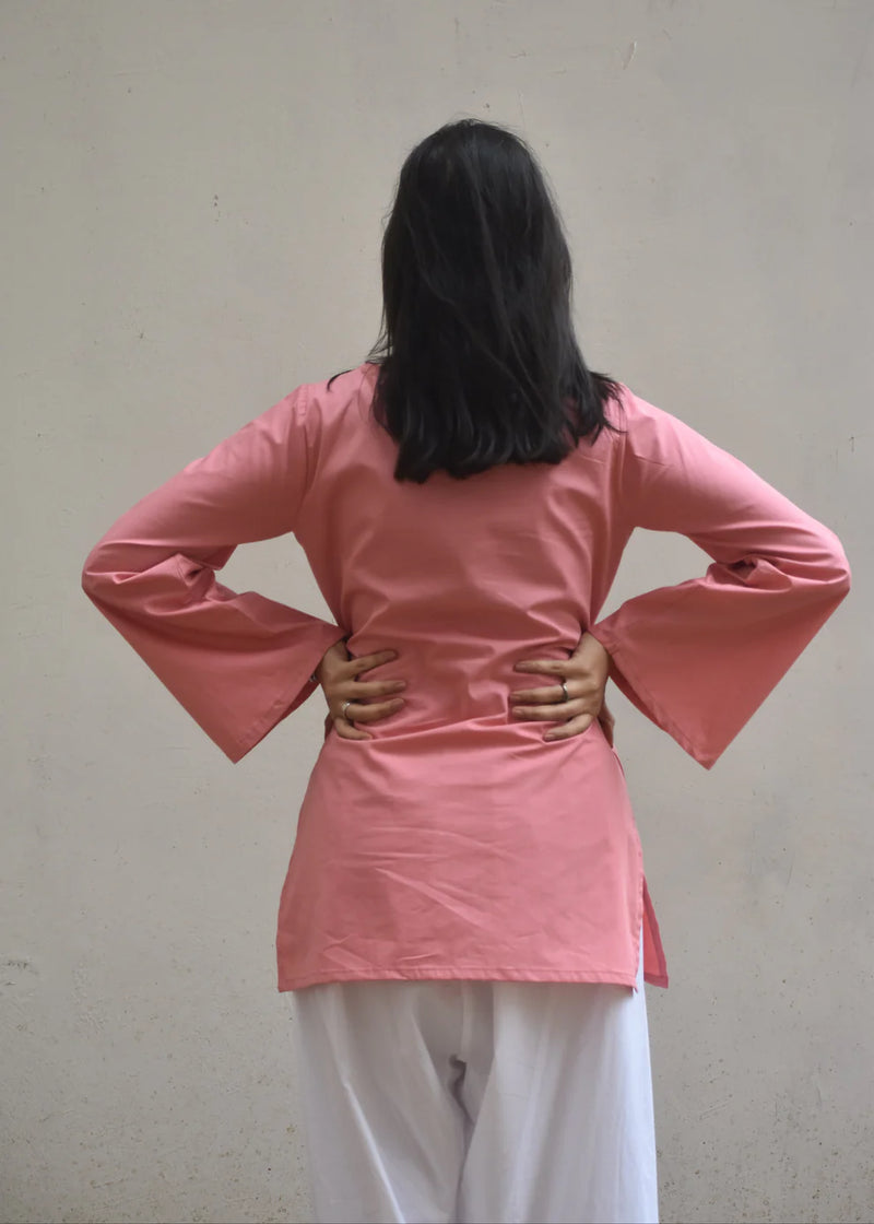 "Seerat" — Premium Cotton V-Neck Kurti & Salwar Coord Set