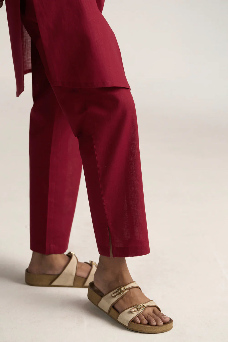 Vanya Cotton Slub Kurta Set for Women | Relaxed Fit Straight Pants Ethnic Co-ord Set