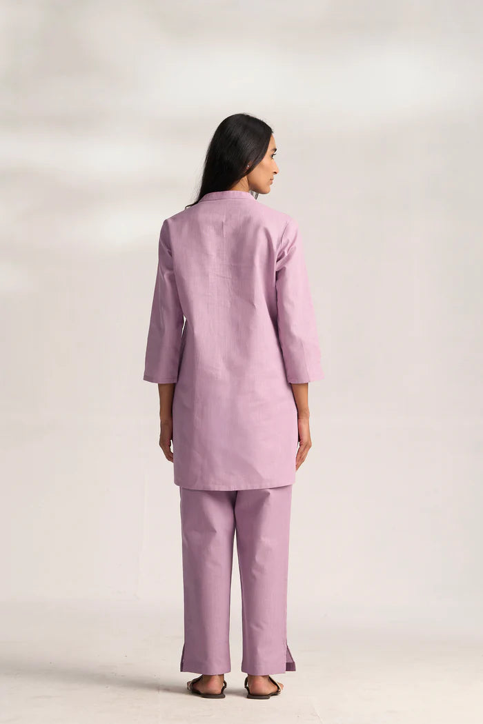 Vanya Cotton Slub Kurta Set for Women | Relaxed Fit Straight Pants Ethnic Co-ord Set