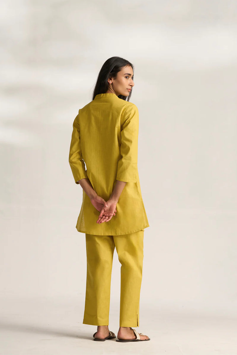 Vanya Cotton Slub Kurta Set for Women | Relaxed Fit Straight Pants Ethnic Co-ord Set