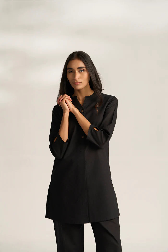 Vanya Cotton Slub Kurta Set for Women | Relaxed Fit Straight Pants Ethnic Co-ord Set