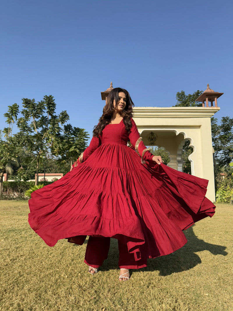 Navya Cotton Anarkali Suit Set