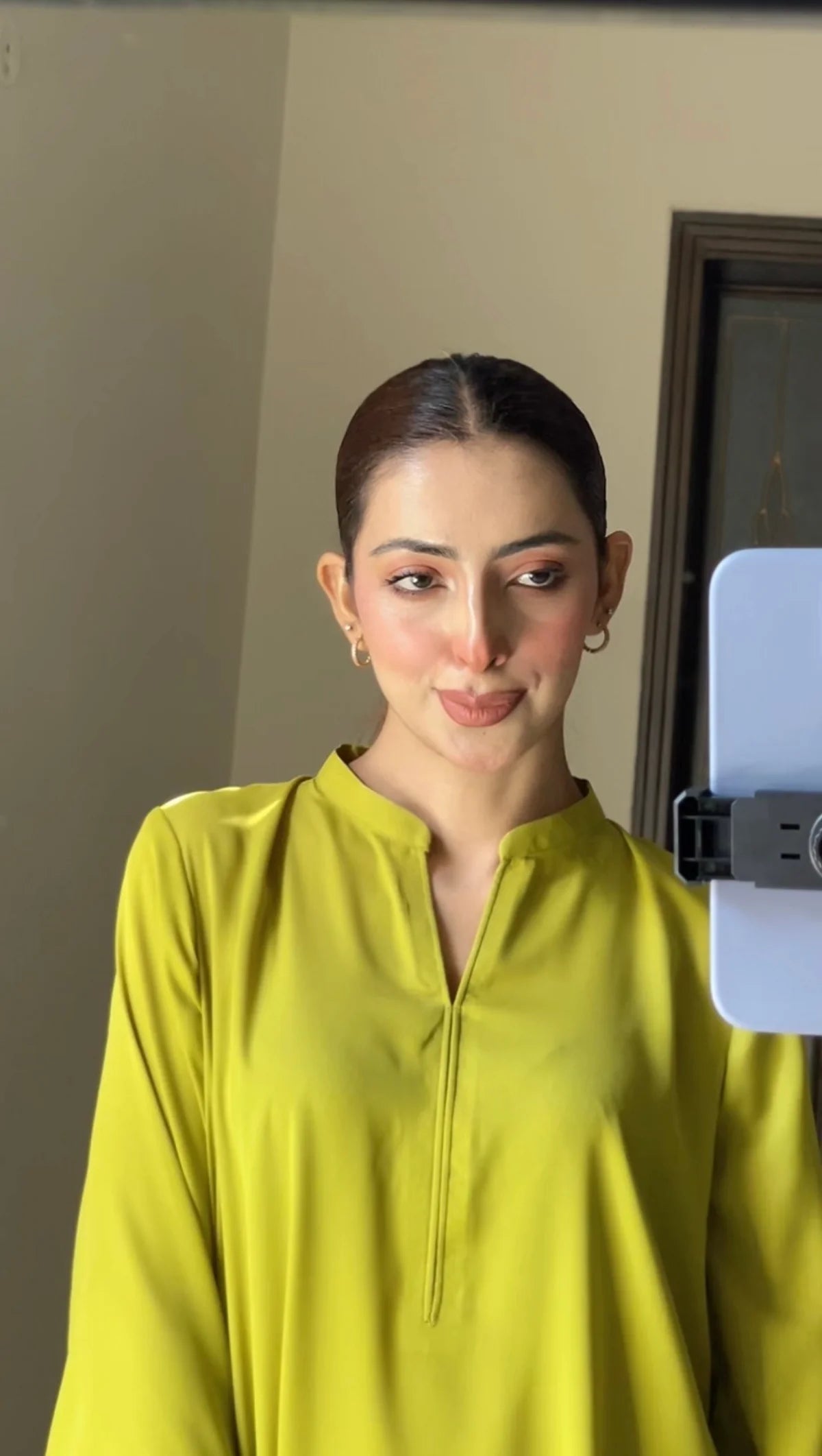 "Zenia" — Lime Green Premium Rayon Minimalist Co-ord Set