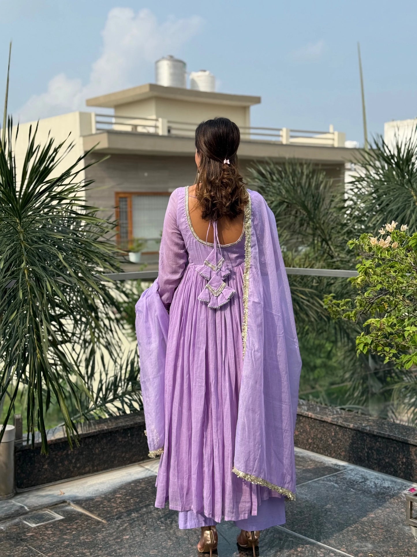 Aarohi Heritage Mulmul Anarkali Suit Set