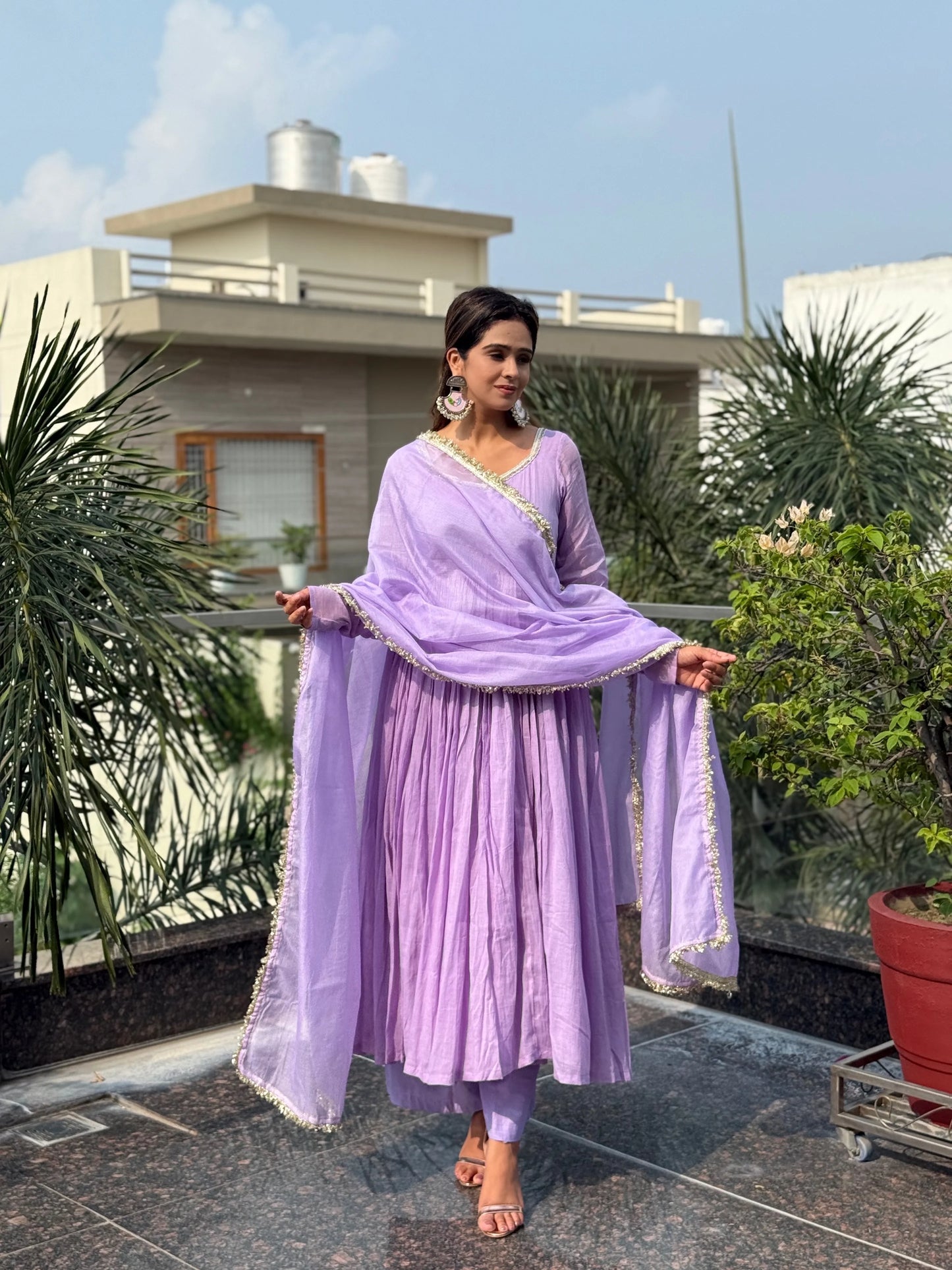 Aarohi Heritage Mulmul Anarkali Suit Set