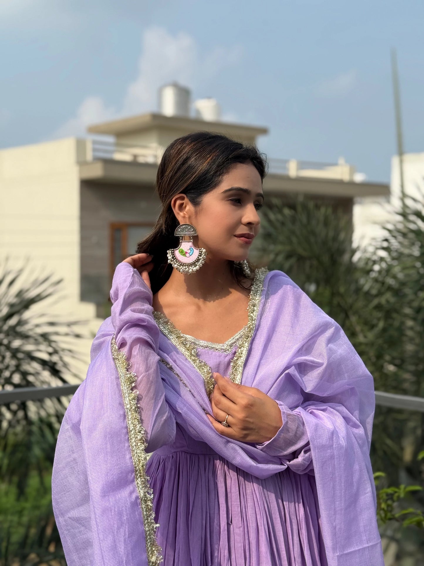 Aarohi Heritage Mulmul Anarkali Suit Set