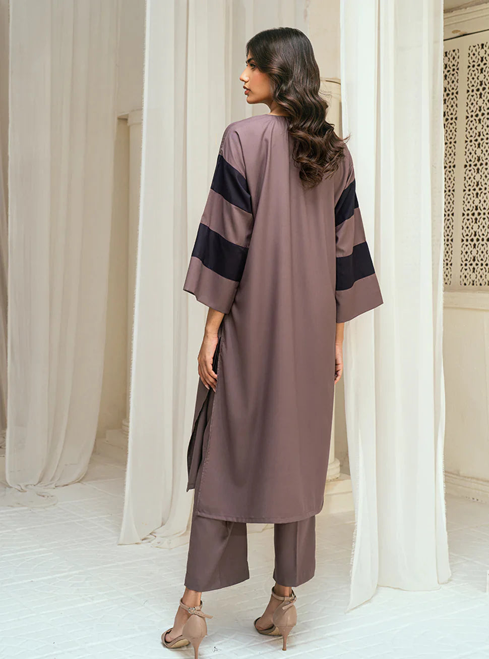 "Rise" - Premium Soft Fabric Color-Block Kurta Set