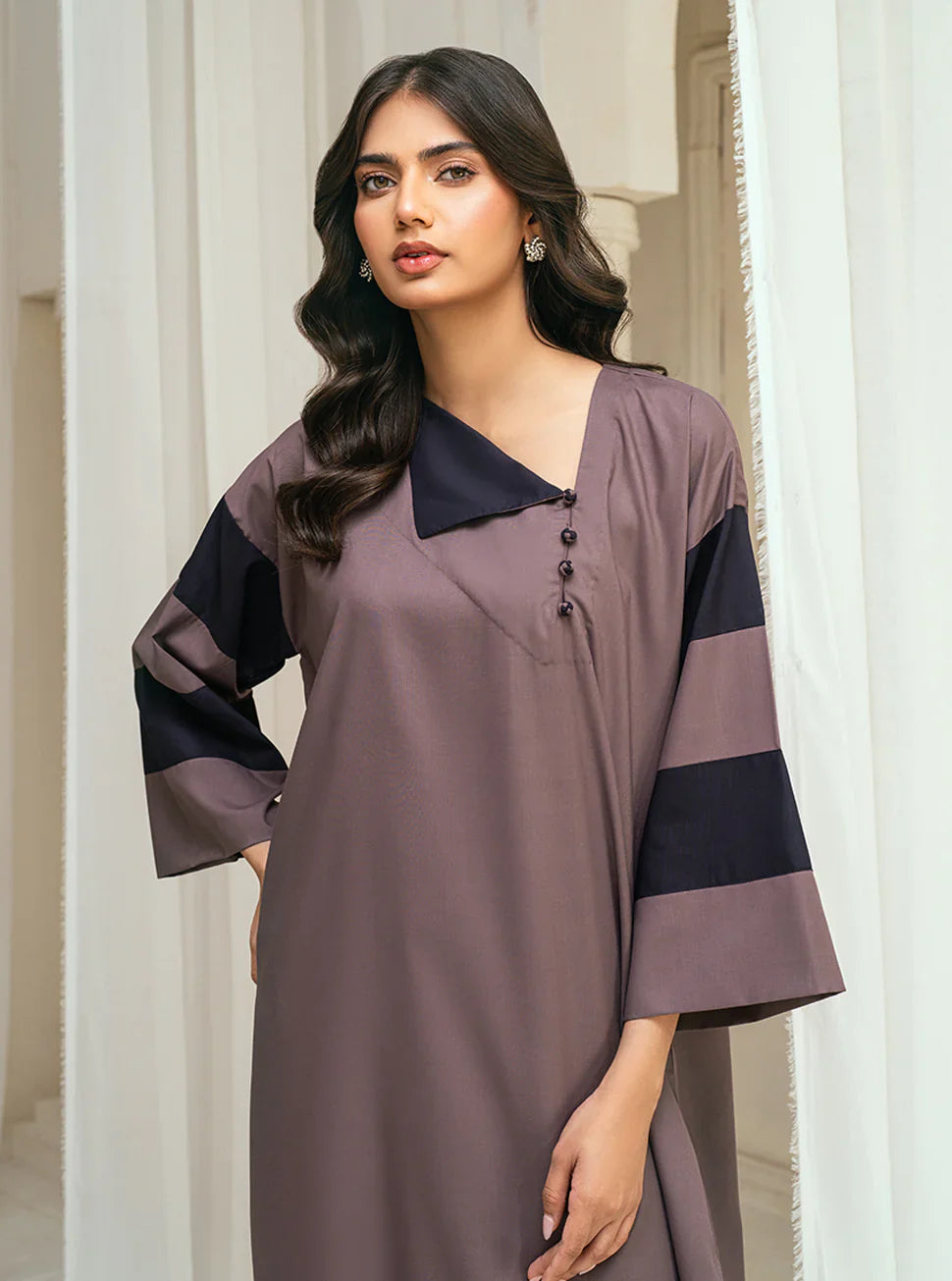 "Rise" - Premium Soft Fabric Color-Block Kurta Set