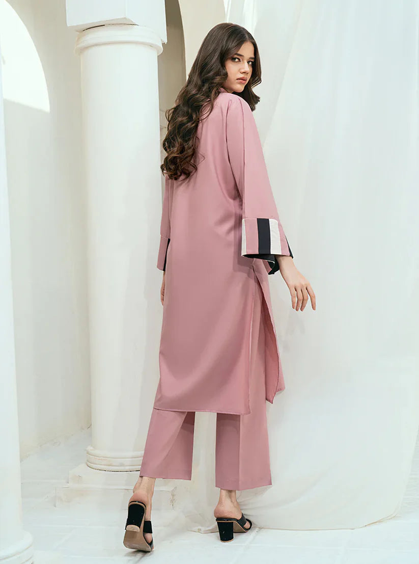 "Carnation" - Premium Soft Fabric Monochrome Detail Coord Set