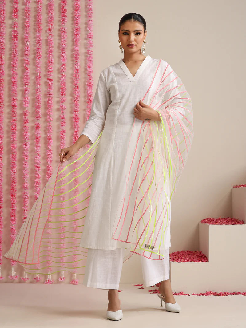 Neerja Ivory Grace – Cotton Slub Kurta Set