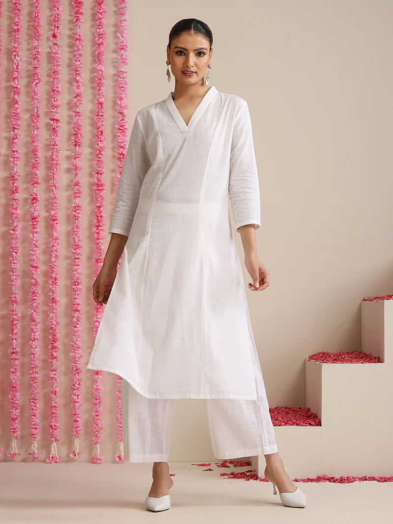 Neerja Ivory Grace – Cotton Slub Kurta Set