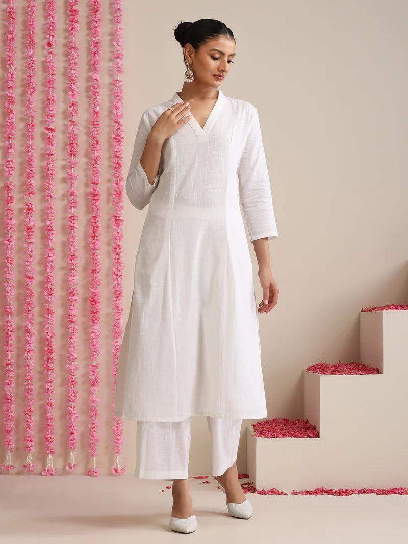 Neerja Ivory Grace – Cotton Slub Kurta Set