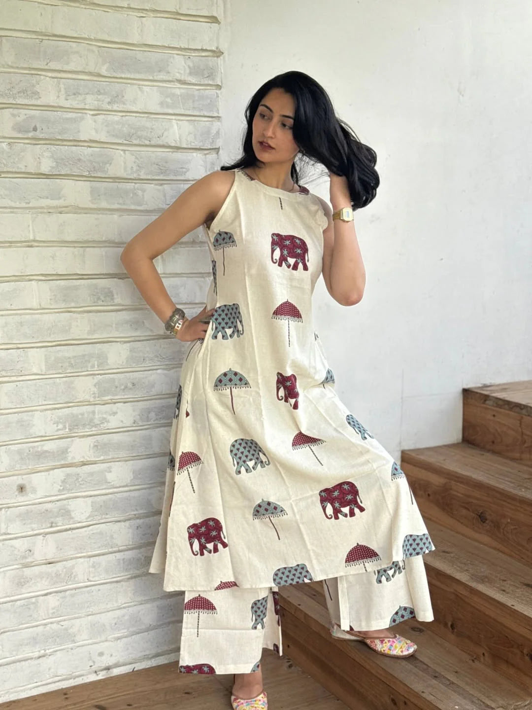 "Gaja" - Handblock Print Cotton Co-ord Set