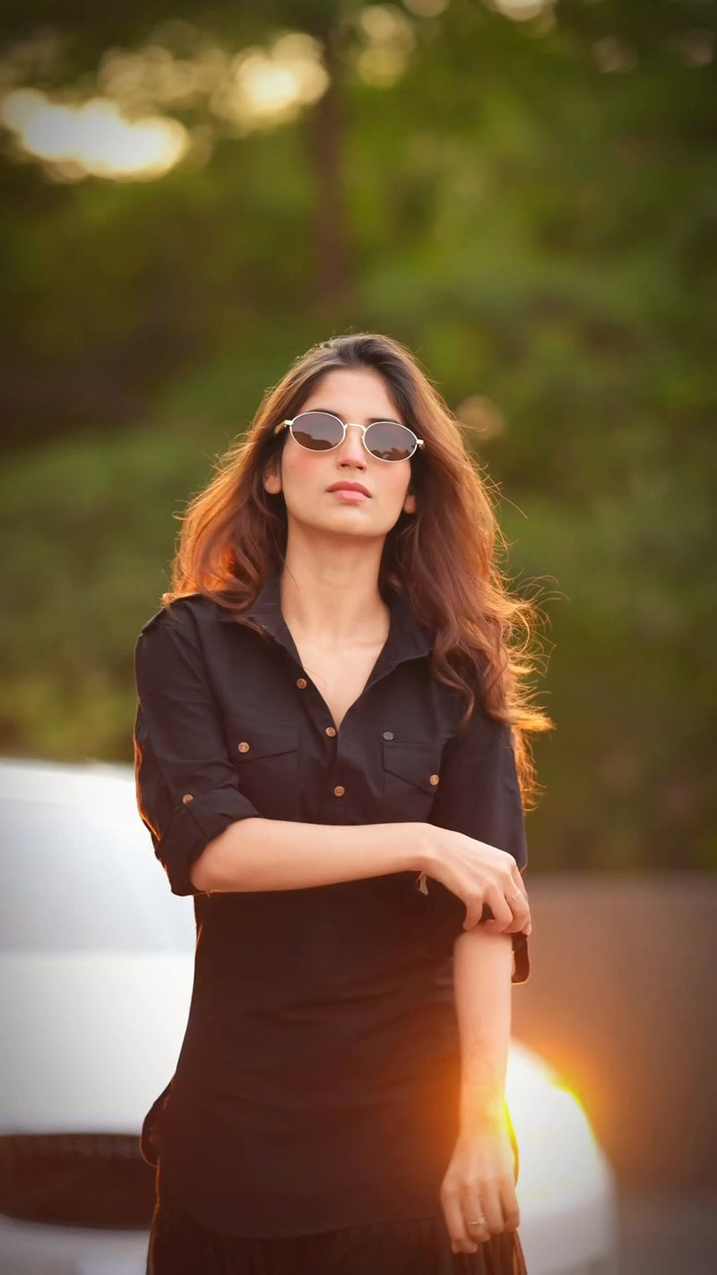 The Dhurandhar Black Short Kurta Set | A Dhirai Essential