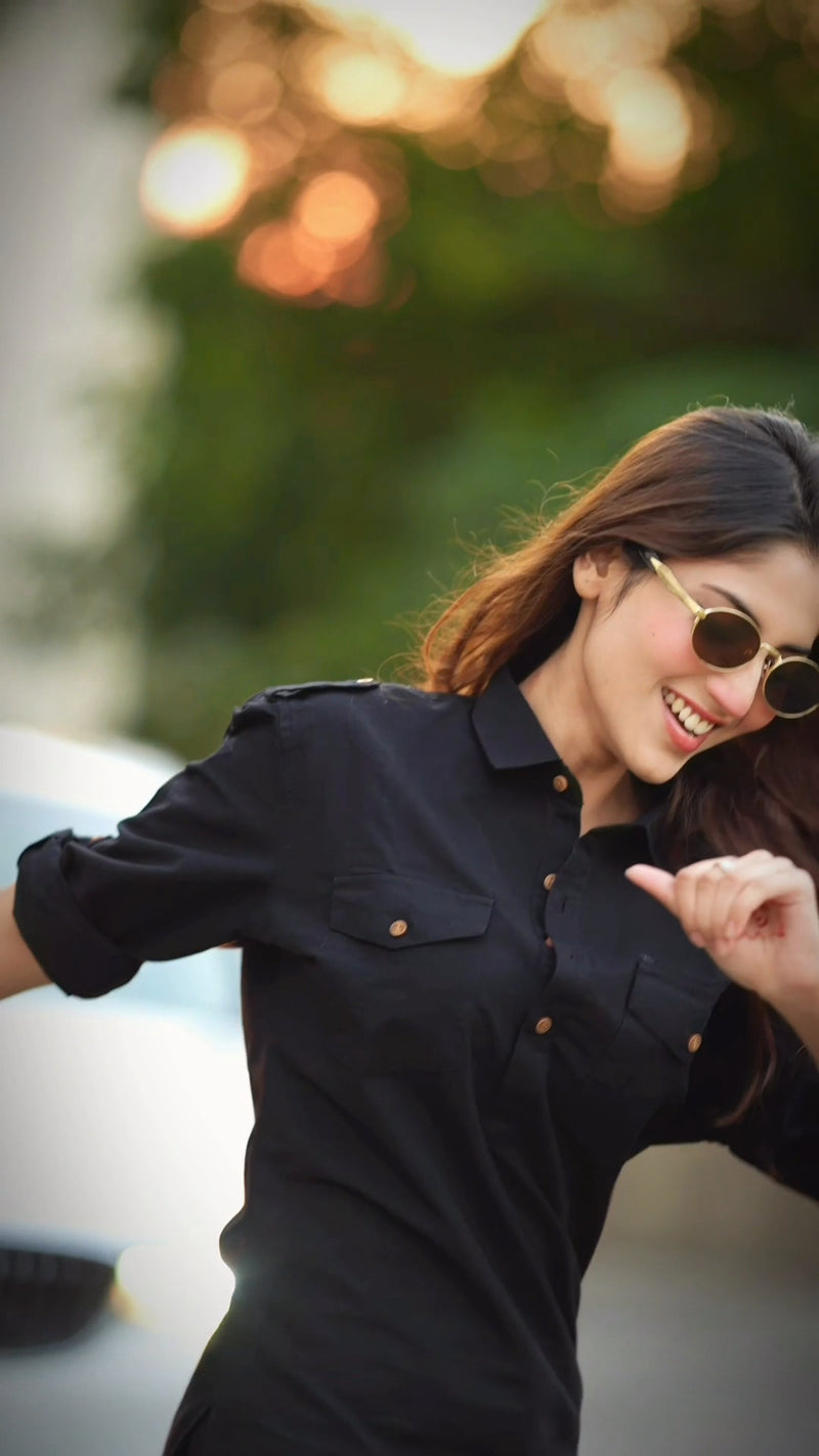 The Dhurandhar Black Short Kurta Set | A Dhirai Essential