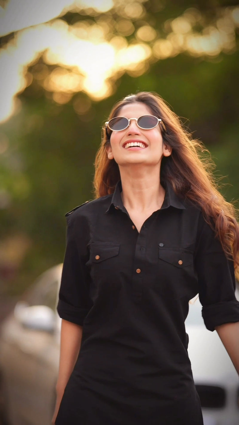 The Dhurandhar Black Short Kurta Set | A Dhirai Essential