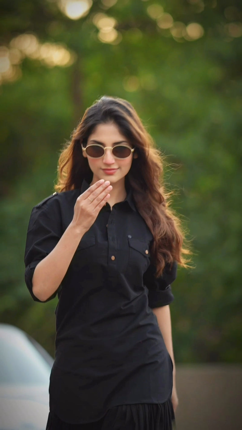 The Dhurandhar Black Short Kurta Set | A Dhirai Essential